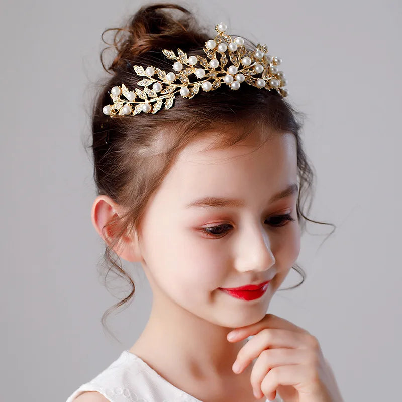 Girls' Crown Headdress Children's Princess Crown Girl Birthday Hair Accessories