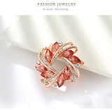 Crystal Flower Brooch Scarf Clip Banquet Brooch Pin AH165