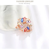 Crystal Flower Brooch Scarf Clip Banquet Brooch Pin AH165
