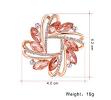 Crystal Flower Brooch Scarf Clip Banquet Brooch Pin AH165