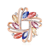 Crystal Flower Brooch Scarf Clip Banquet Brooch Pin AH165