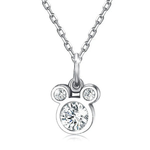 Mickey Pendant Necklace 925 Silver Stainless Steel Jewelry
