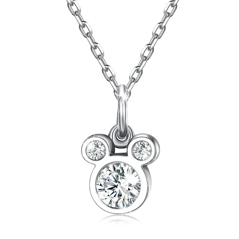 Mickey Pendant Necklace 925 Silver Stainless Steel Jewelry