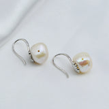 Baroque Style Freshwater Pearl Earrings - Sterling Silver