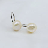 Baroque Style Freshwater Pearl Earrings - Sterling Silver
