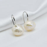 Baroque Style Freshwater Pearl Earrings - Sterling Silver