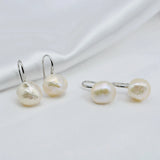 Baroque Style Freshwater Pearl Earrings - Sterling Silver