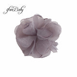 Girls Hair Accessories Burned Edges Flower Singed Organza Fabric Flower