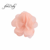 Girls Hair Accessories Burned Edges Flower Singed Organza Fabric Flower