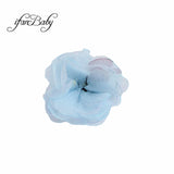 Girls Hair Accessories Burned Edges Flower Singed Organza Fabric Flower