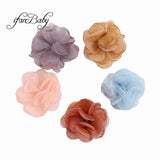 Girls Hair Accessories Burned Edges Flower Singed Organza Fabric Flower