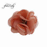 Girls Hair Accessories Burned Edges Flower Singed Organza Fabric Flower