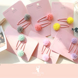 Colorful Yarn Ball Snap Hair Clips for Kids