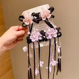 Girls' Hanfu Headdress Flower Wig Braid Hair Clip Ancient Style Fairy
