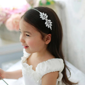 Girls Leaf Crystal Hair Band Headbands Beaded Hairbands