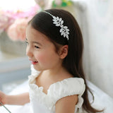 Girls Leaf Crystal Hair Band Headbands Beaded Hairbands