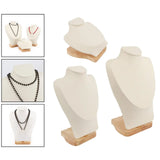 Girls Necklace Bust Holder Wooden Base Jewelry Display Stand