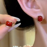 Girls Film Square Beads Ear Buckles Jewelry Ear Accessories for Women
