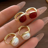 Girls Film Square Beads Ear Buckles Jewelry Ear Accessories for Women