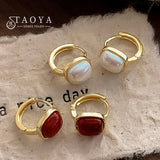 Girls Film Square Beads Ear Buckles Jewelry Ear Accessories for Women