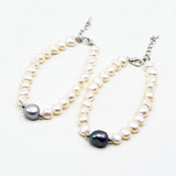 Freshwater Pearl Bracelet Small Hand Beaded Baroque Pearls Adjustable