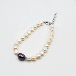 Freshwater Pearl Bracelet Small Hand Beaded Baroque Pearls Adjustable