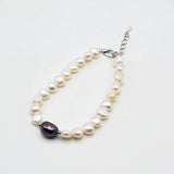 Freshwater Pearl Bracelet Small Hand Beaded Baroque Pearls Adjustable