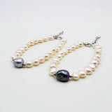 Freshwater Pearl Bracelet Small Hand Beaded Baroque Pearls Adjustable