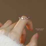 925 Silver French Shell Pearls Ring for Women Wedding Party