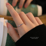 925 Sterling Silver Colorful Zircon Ring for Women