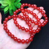 Girls Red Chalcedony Jades 8mm Bracelet Pendant Special Jewelry