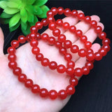 Girls Red Chalcedony Jades 8mm Bracelet Pendant Special Jewelry