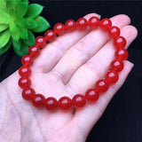 Girls Red Chalcedony Jades 8mm Bracelet Pendant Special Jewelry