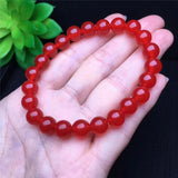 Girls Red Chalcedony Jades 8mm Bracelet Pendant Special Jewelry