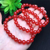 Girls Red Chalcedony Jades 8mm Bracelet Pendant Special Jewelry