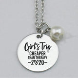 Girls Trip Necklace Pendant, Engraved Charms, Custom Charms, 22mm, 5Pcs