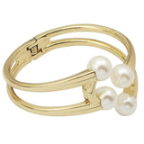 Women's Pearl Metal Bracelet Alloy Bangle Jewelry