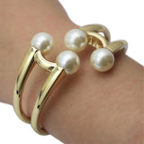Women's Pearl Metal Bracelet Alloy Bangle Jewelry