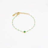 Women's Bracelet, 18K Plated Stainless Steel, Natural Stones