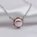 Freshwater Pearl Starfish Pendant Silver Necklace