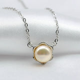 Freshwater Pearl Starfish Pendant Silver Necklace