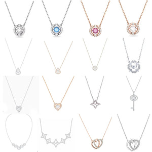 Crystal Pendant Necklace Set, Romantic Jewelry