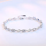 Glamour Crystal Purple Women's Bracelet 925 Sterling Silver