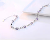 Glamour Crystal Purple Women's Bracelet 925 Sterling Silver