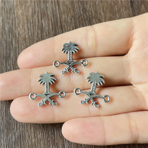 Coconut Tree Saudi Emblem Double Ring Muslim Jewelry