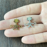 Coconut Tree Saudi Emblem Double Ring Muslim Jewelry