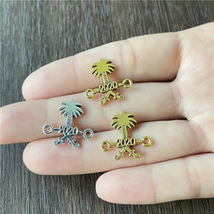 Coconut Tree Saudi Emblem Double Ring Muslim Jewelry