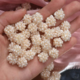 12-13mm Flower Ball Natural Pearl Hand-Woven DIY Jewelry Earring Pendant