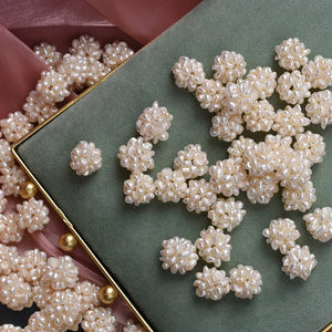 12-13mm Flower Ball Natural Pearl Hand-Woven DIY Jewelry Earring Pendant