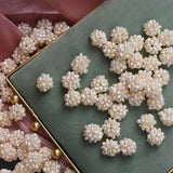 12-13mm Flower Ball Natural Pearl Hand-Woven DIY Jewelry Earring Pendant